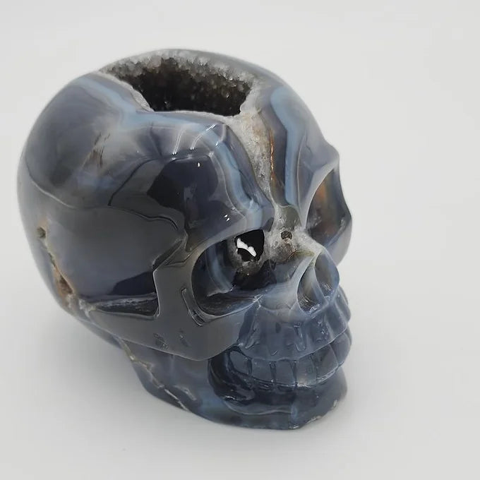 Druzy Agate Skull