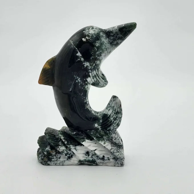 Moss Agate Dolphin