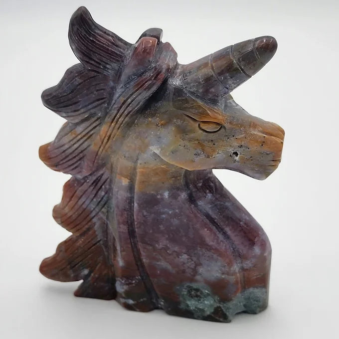 Sea Jasper Unicorn Head