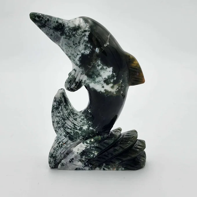 Moss Agate Dolphin