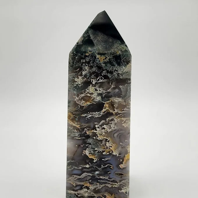 Druzy Moss Agate Tower