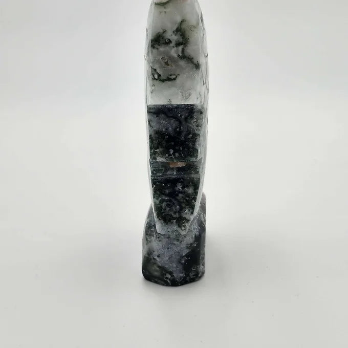 Druzy Moss Agate Moon Face