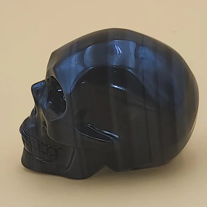 Black Agate Skull